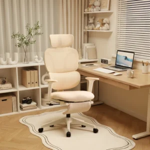 Ergonomic Mesh Task Chair, High Back Office Chair with 3-Level Recline Lock, Task Chair with Adjustable Headrest & Armrest & Backrest, Lumbar Support, and Retractable Footstool